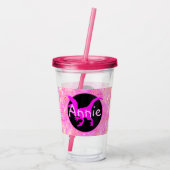 Personalized Pink Dinosaur Hide Acryl Drinkbeker (Achterkant)