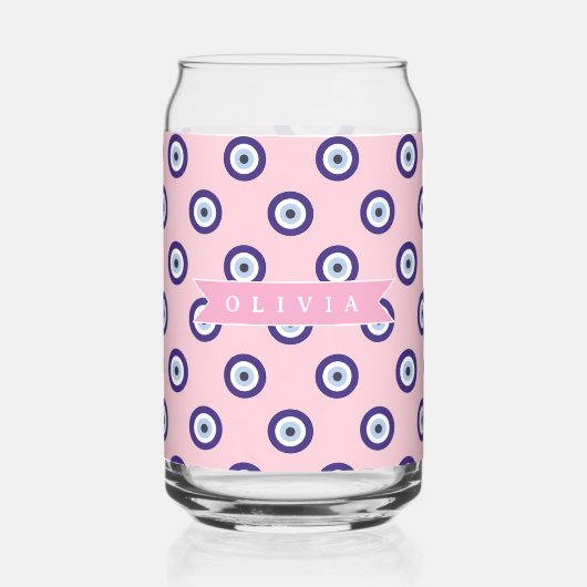 Personalized Pink Evil Eye Pattern Gifts With Name (Recto)