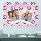 Personalized Pink Evil Eye Pattern Gifts With Name Spandoek (Beurs)