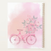 Personalized Pink Floral Bicycle Weekly Planner (Dos)