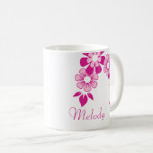 Personalized Pink Flower Mug (Devant droit)