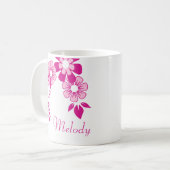Personalized Pink Flower Mug (Devant gauche)