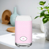 Personalized Pink Glass with White Hearts - Custom