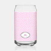 Personalized Pink Glass with White Hearts - Custom (Recto)