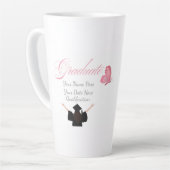 Personalized Pink Graduate Gift, Custom Name  Latte Mok (Linkerhoek)