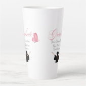 Personalized Pink Graduate Gift, Custom Name  Latte Mok (Voorkant)
