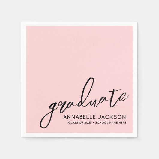 Personalized Pink Graduation Servet (Voorkant)