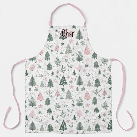 Personalized Pink & Green Christmas Tree Pattern Schort (Voorkant)