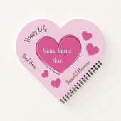 Personalized Pink Heart Notebook & Sketchbook Notitieboek (Achterkant)