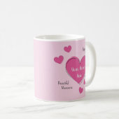 Personalized Pink Hearts Coffee Mug (Devant droit)