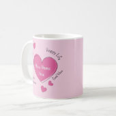 Personalized Pink Hearts Coffee Mug (Devant gauche)