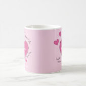 Personalized Pink Hearts Coffee Mug (Centre)