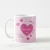 Personalized Pink Hearts Coffee Mug Koffiemok (Links)