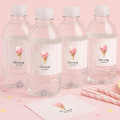 Personalized Pink Ice Cream  Waterfles Etiket
