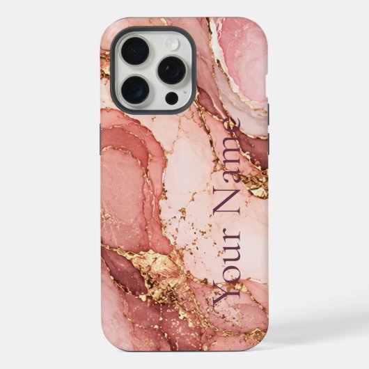 Personalized Pink Marble Aesthetic Phone Case (Verso)