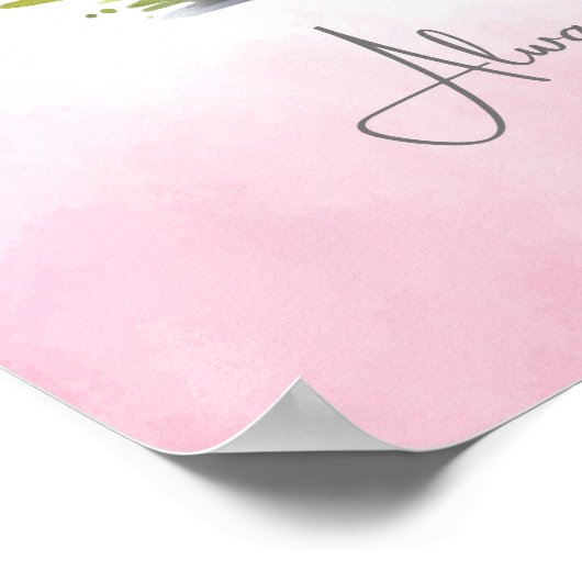 Personalized Pink & Mauve Fairy Nursery Wall Art Poster (Hoek)