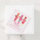 Personalized Pink Merry and Bright Nutcracker Squa Bedankjes Labels (In situ)