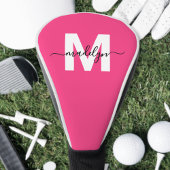Personalized Pink Monogram Name Golfheadcover