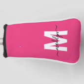 Personalized Pink Monogram Name Golfheadcover (Voorkant)