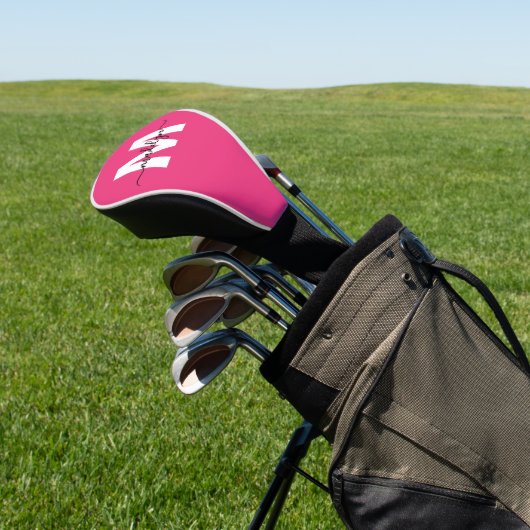 Personalized Pink Monogram Name Golfheadcover (Insitu)