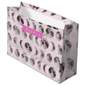 Personalized Pink Moon Phase Celestial Name Gift Groot Cadeauzakje (Voorkant Gekanteld)