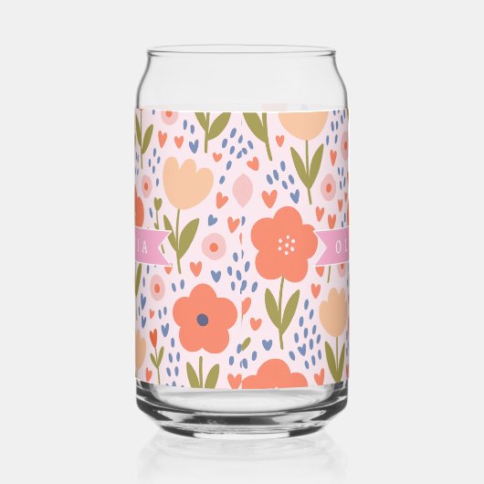 Personalized pink nordic cute folk floral pattern (Droite)