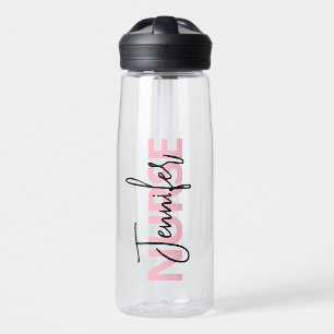 Personalized Pink Nurse Typography Waterfles