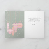 Personalized Pink Ornaments Christmas Kaart (Binnen)