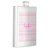 Personalized Pink Plaid Classic Flask with Name Flacon (Rechts)