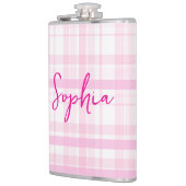 Personalized Pink Plaid Flask  with Name  Heupfles (Links)