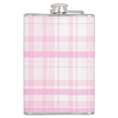 Personalized Pink Plaid Flask  with Name  Heupfles (Achterkant)