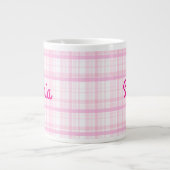 Personalized Pink Plaid Name Mug (Devant)