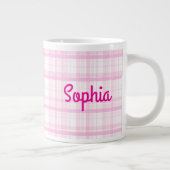 Personalized Pink Plaid Name Mug (Droite)