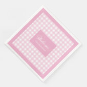 Personalized Pink Plaid Napkins Chic Table Accent Servet (Hoek)