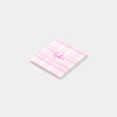 Personalized Pink Plaid Notes with Name  (Schuin)