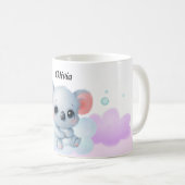 Personalized Pink & Purple Koala Mug – Custom Name Koffiemok (Voorkant rechts)