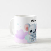 Personalized Pink & Purple Koala Mug – Custom Name Koffiemok (Voorkant links)
