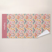 Personalized Pink Rainbow Kids (Serviette de bain)