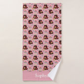 Personalized Pink Red Panda Kids (Serviette de bain)