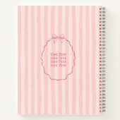 Personalized Pink Ribbon Name Custom Elegant Notitieboek (Achterkant)