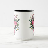 Personalized Pink Rose Name Mug Elegant Gift (Centre)