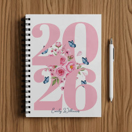 Personalized Pink Rose  Planner