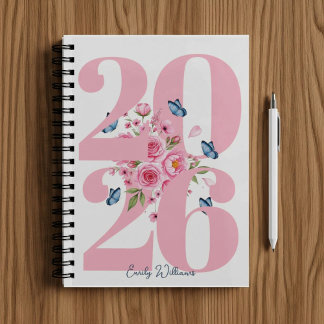 Personalized Pink Rose  Planner