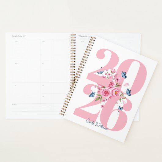 Personalized Pink Rose Planner (Display)