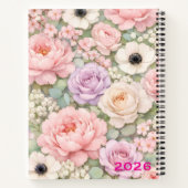 Personalized Pink Roses Spiral Notebook Women's Notitieboek (Achterkant)
