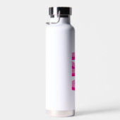 Personalized Pink Shadow Monogram Initials Waterfles (Rechts)