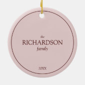 Personalized Pink Snowman Christmas Keramisch Ornament (Achterkant)