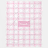 Personalized Pink Throw Chic Pastel Aesthetic Fleece Deken (Voorkant)