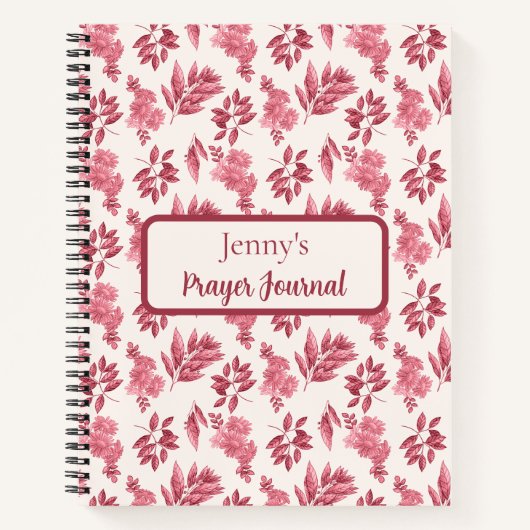 Personalized Pink Toile Prayer Journal (Devant)