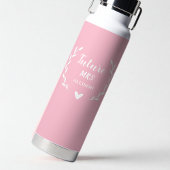 Personalized Pink Water Bottle, Custom Mrs. Design Waterfles